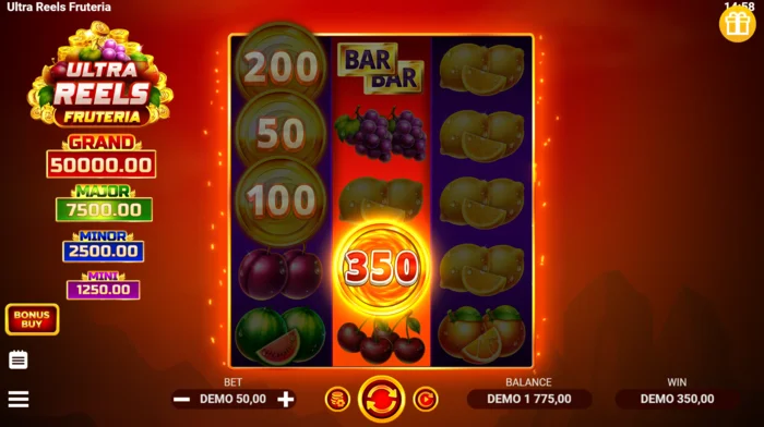 Ultra Reels Fruteria - Pièces Coin Collect avec des valeurs nominales